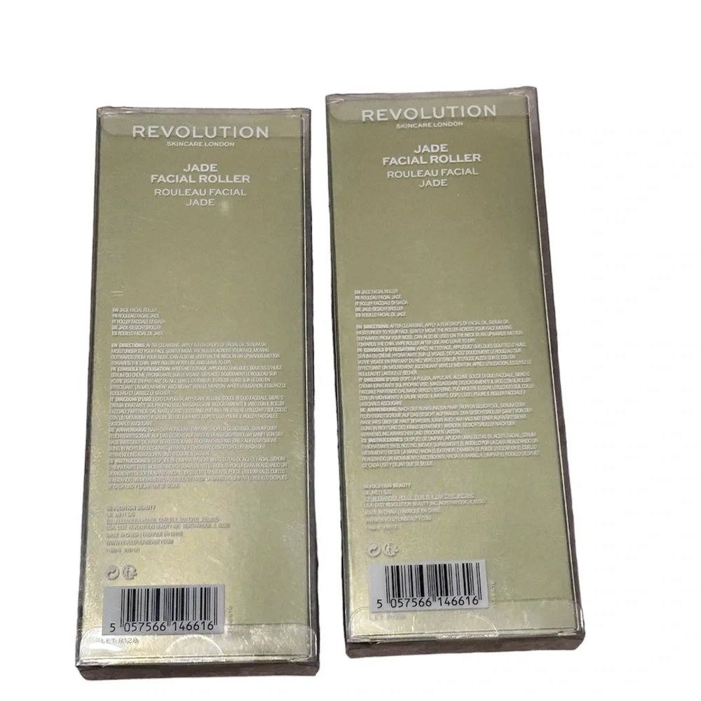 Revolution Skincare London Jade Facial Roller Anti Puffing X2 NEW